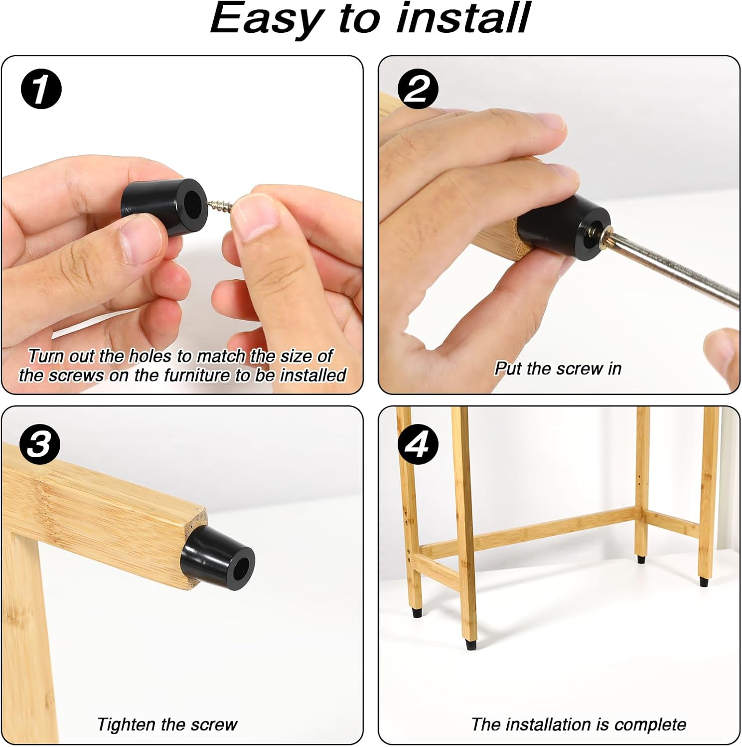 16 PCS Rubber Feet for Cutting Board with Stainless Screws, Non Slip Cutting Board Feet Small Furniture Rubber Bumper Feet Pads for Cutting Board, Electronics, Wood Stools, Table Leg 3/4" W x 25/32" H