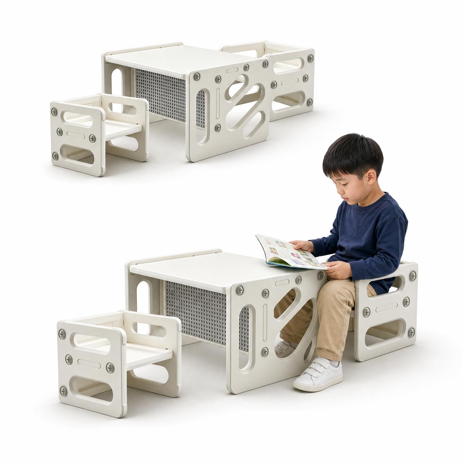 Amazon.co.jp: キッズデスク & チェア 3 点セット 5way 多機能 組立