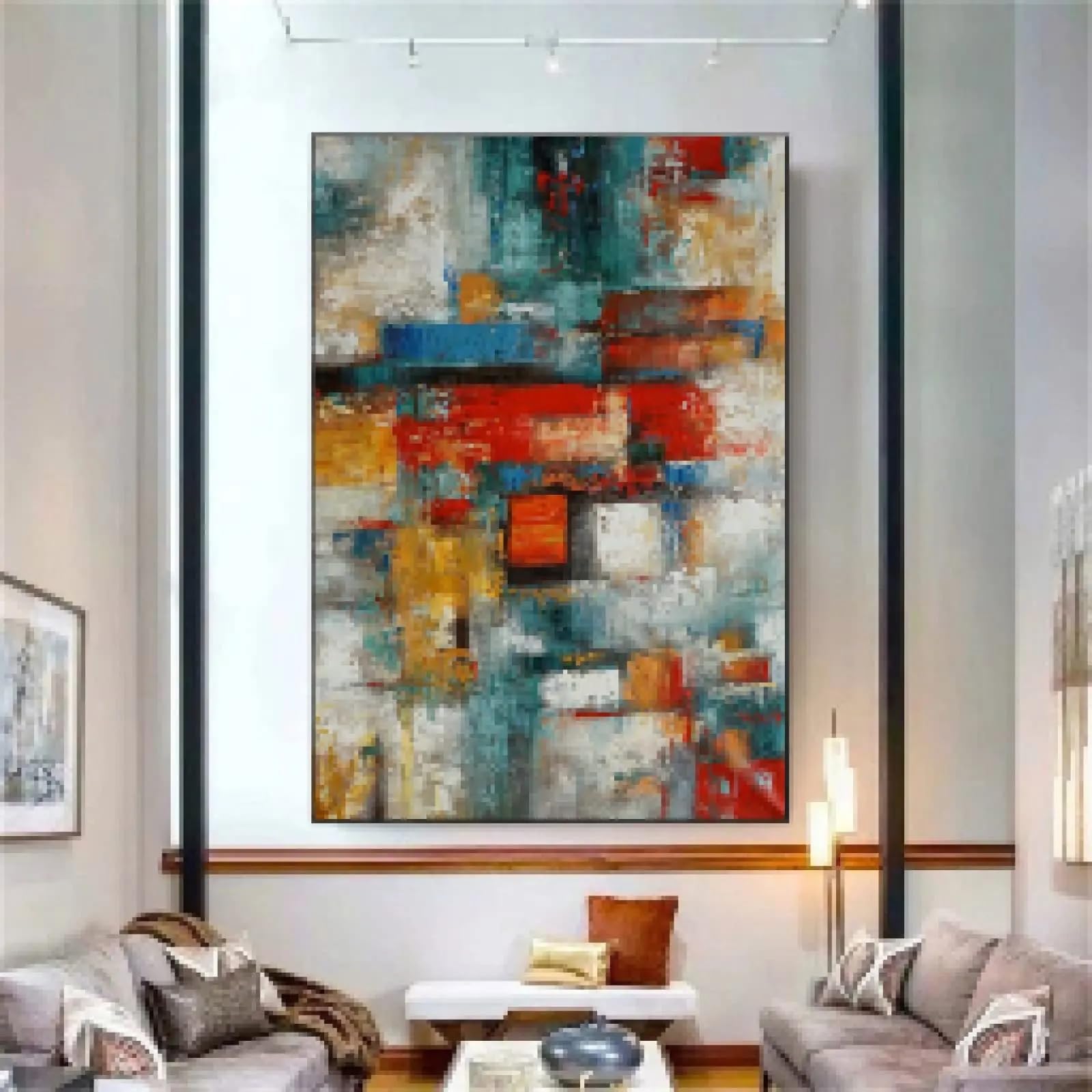 LMYSXAOZ Prints On Canvas Painting Poster, Color Block Wall Art Artwork For Bedroom Office Living Room Home Interior Decoration(50x75cm)