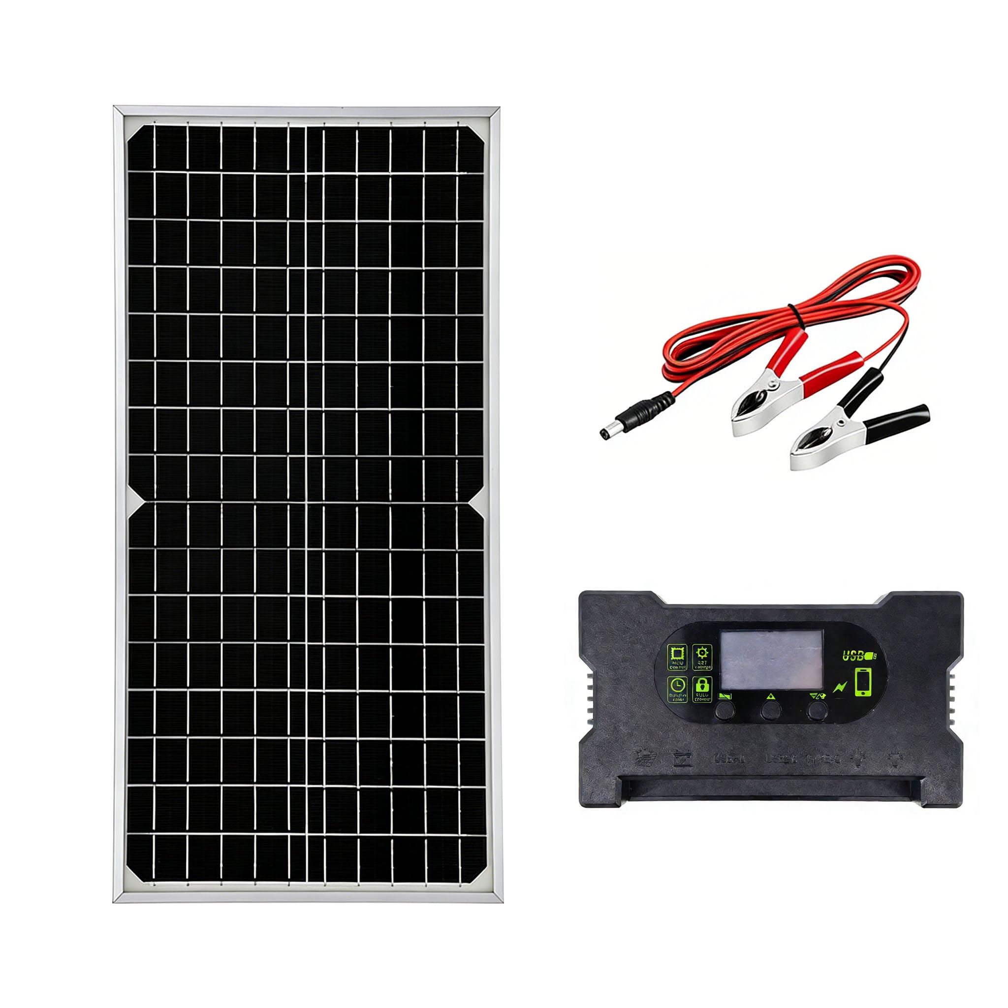 2pcs Monocristallino Solare 16W 12V per la Casa di Backup Power Car Manutenzione e Campeggio Energia Leggero Solare
