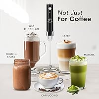 Vista 3 de Zulay Kitchen Rechargeable Milk Frother Handheld - Lux 4 Whisks, Powerful 2-Speed Motor, Waterproof, 2000mAh Battery - Drink Mixer for Latte