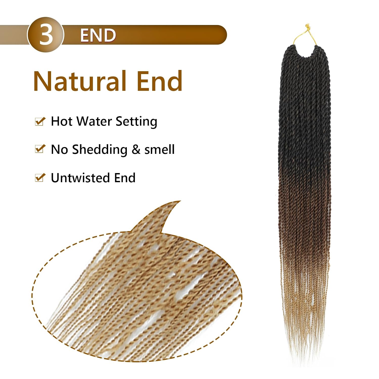 Senegalese Twist Crochet Hair for Black Women 22 Inch Pretwisted Crochet Hair 9 Packs Boho Goddess Twist Crochet Hair Pre Looped Hot Water Setting Crochet Twists with Natural Straight Ends