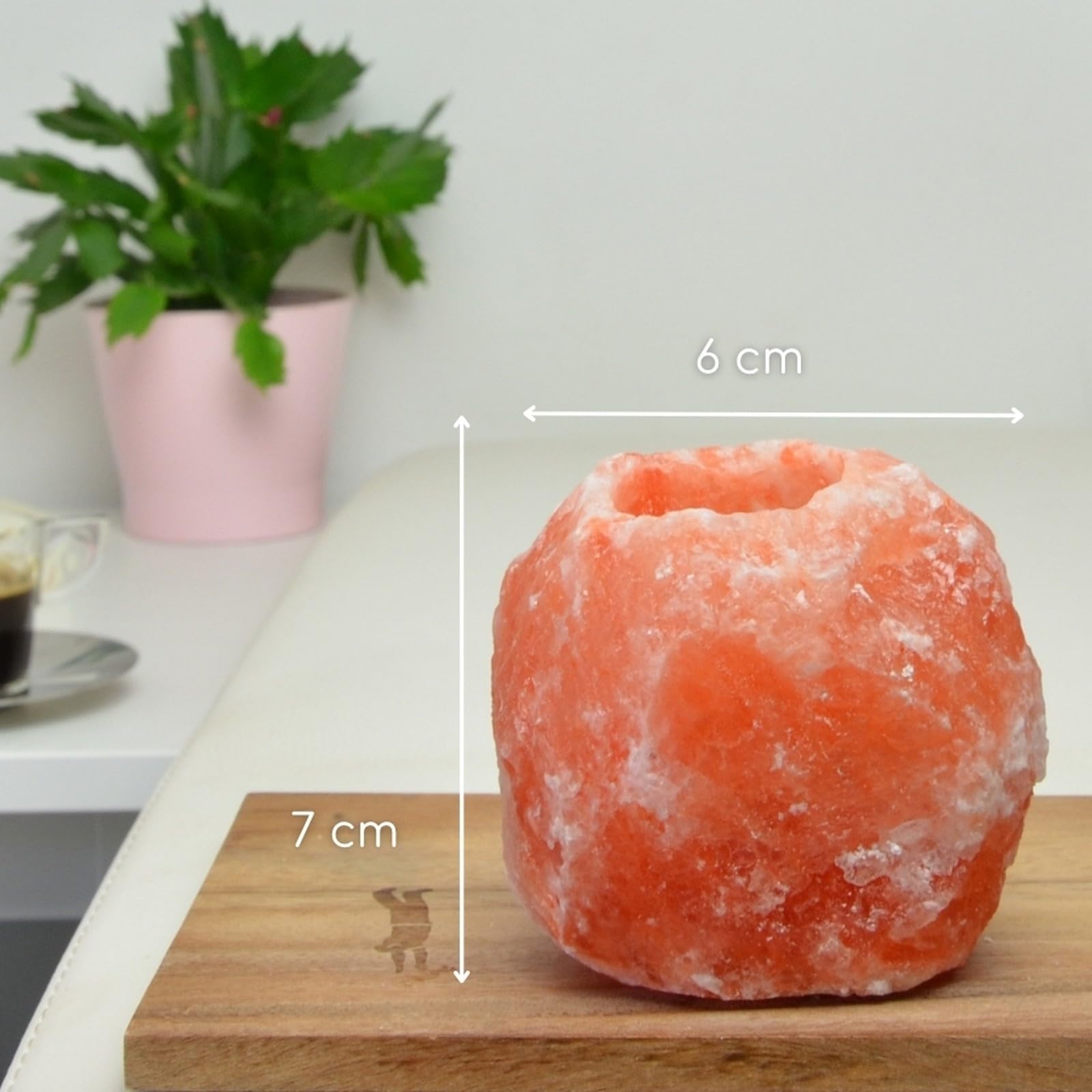 Himalajski Rock Sól Kryształowy Świecznik 500g - 100% Autentyczny Naturalny kryształ soli himalajskiej - Ręcznie rzeźbiony - Uchwyt na świece z wysokiej jakości naturalnego materiału - Naturalny