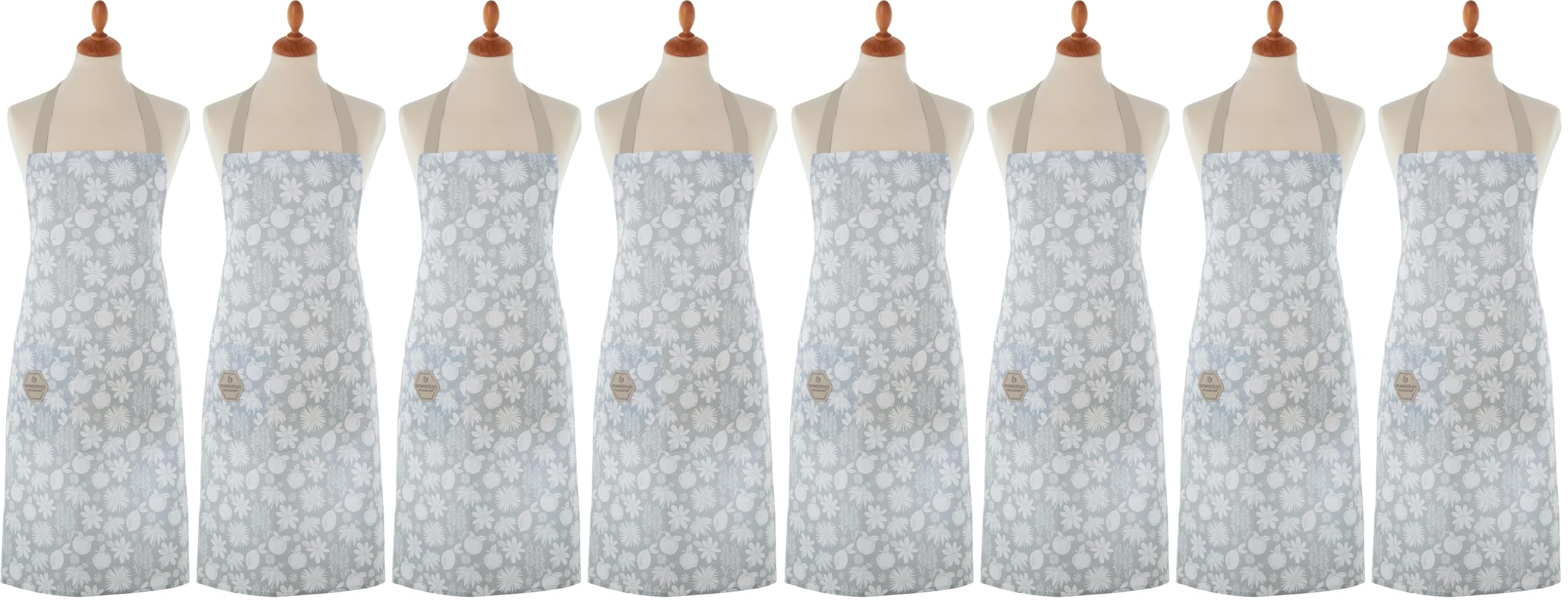 Cooksmart Cotton Kitchen Apron with Pockets for Women, 100% Cotton