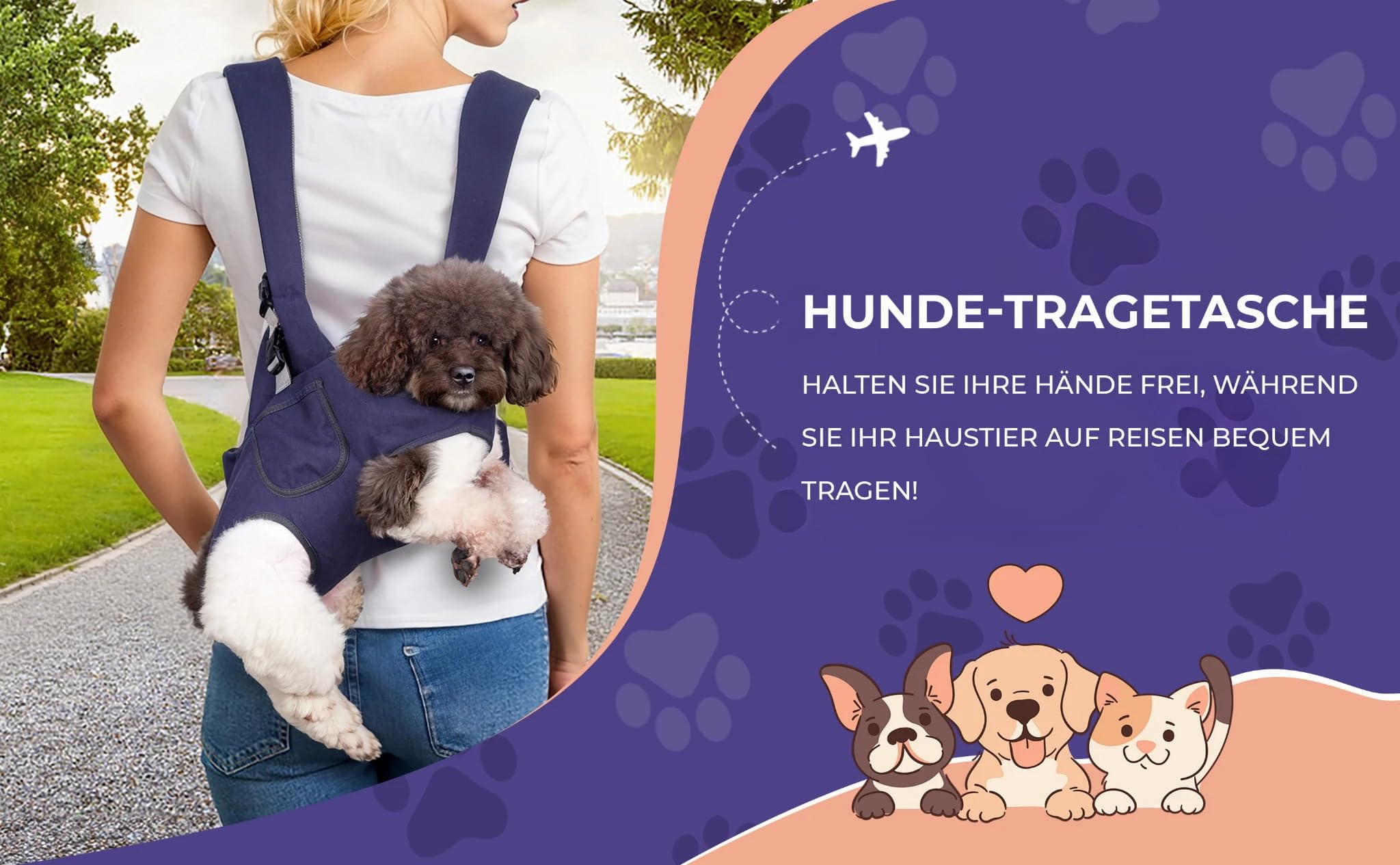 Haustiertransporter für Hunde und Katzen, Zusammenklappbare Transportbox für Auto und Flugzeug