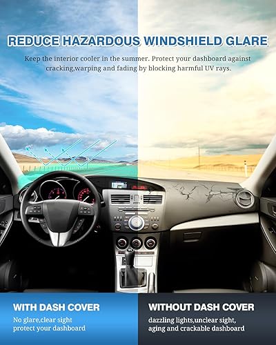 Miniatura 430 de FIILINES - Cubierta para tablero, accesorio para tablero de malla antideslizante, parasol sin reflejos y protector compatible con Toyota RAV4