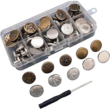 Boutons De Jean Inoxydables - Tailles 14, 17 Et 20 Mm, Pour Customiser Vos Vêtements
