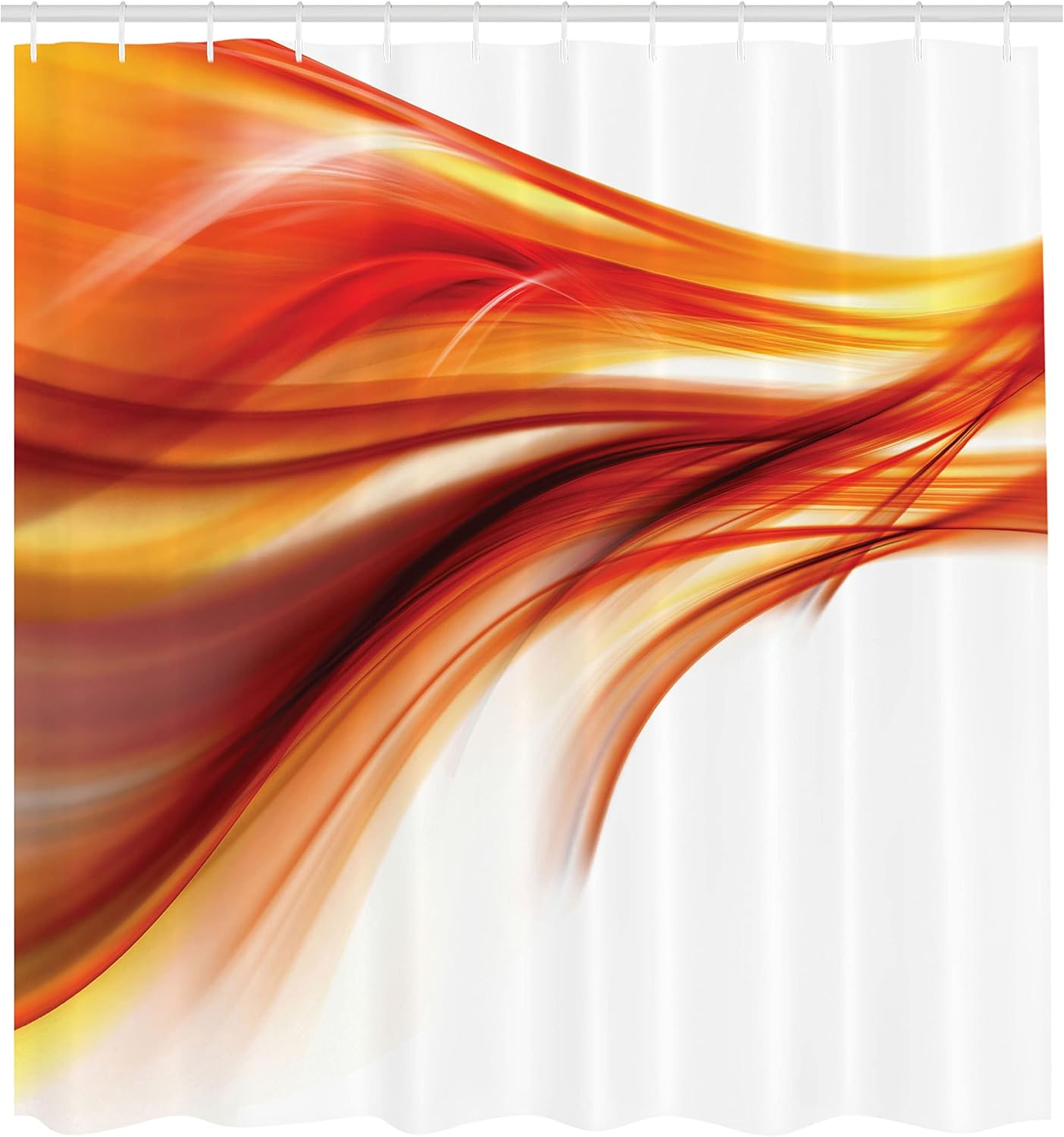 Ambesonne Abstract Shower Curtain, Modern Contemporary Abstract Smooth Lines Blurred Smock Art Flowing Rays Print, Cloth Fabric Bathroom Decor Set with Hooks, 69" W x 75" L, Dark Red