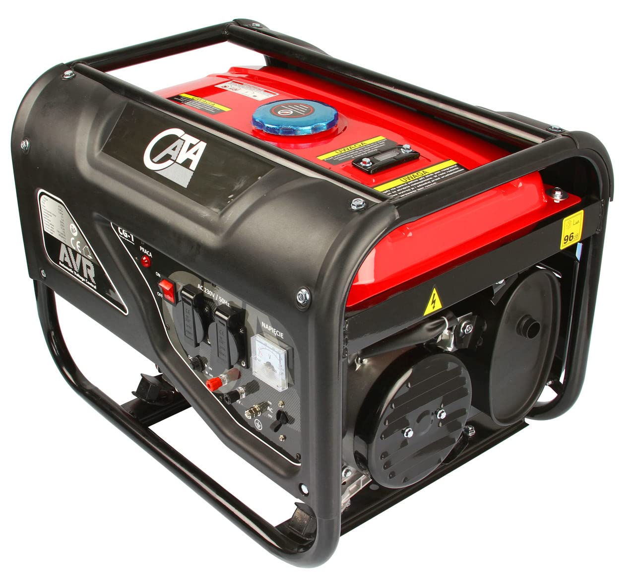 Generatore di Corrente Elettrica Elettricità Cata | a Benzina 15L | 3,2 kW | Portatile | 7CV 210cc | Funzionamento Continuo per 11h