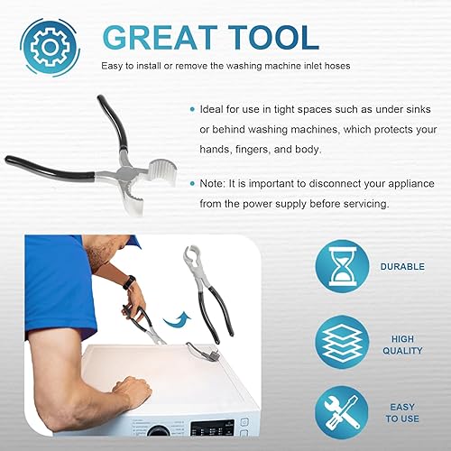 Miniatura 5 de Alicates de manguera de lavadora para mangueras de entrada de lavadora THP-1 20001120