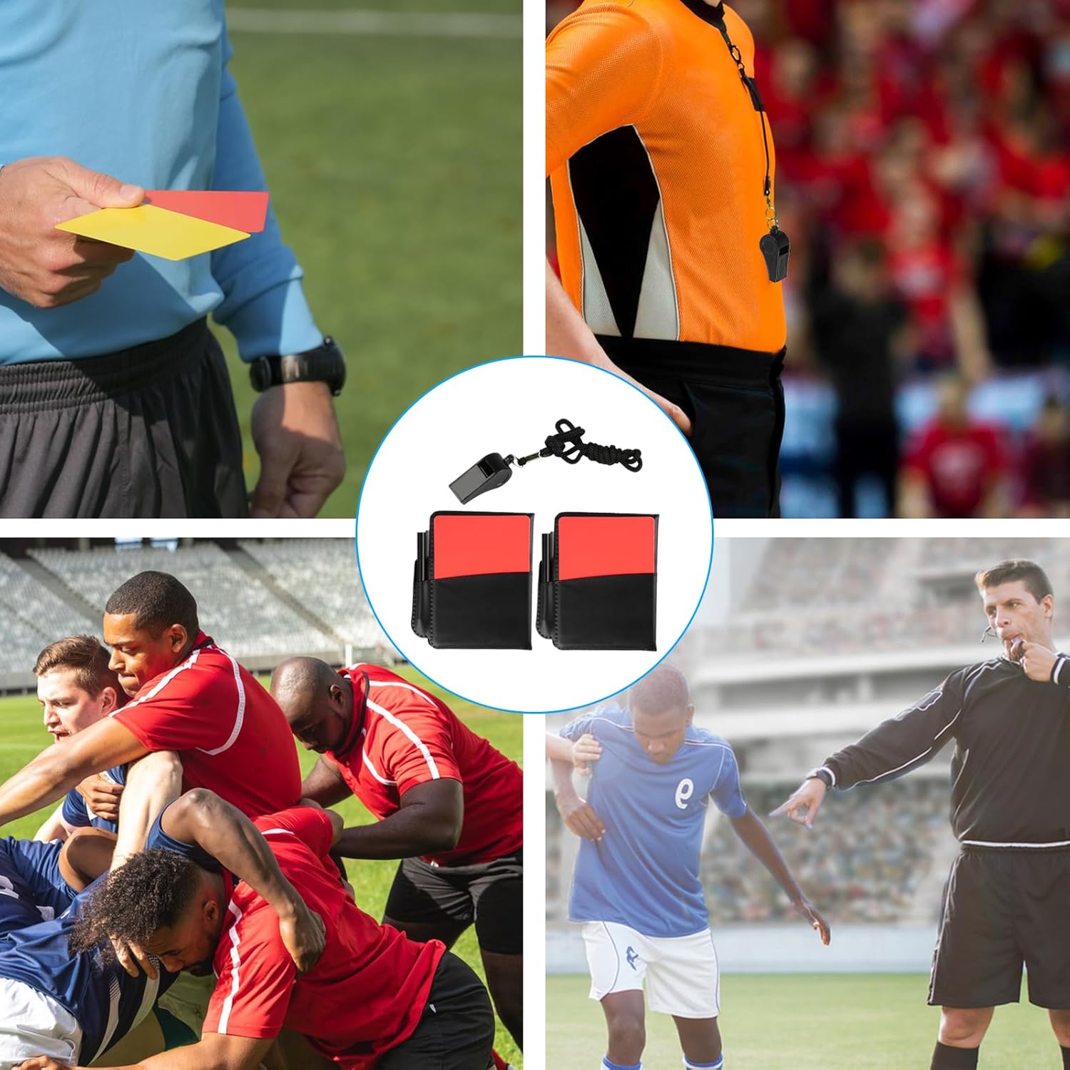 Soccer Referee Kit,1 Soccer Referee Whistle with Lanyard & 2 Soccer Referee Card Set,Red and Yellow Cards for Soccer and Loud Crisp Sound Whistle for Coaches Referee Training Lifeguard Whistles - Image 7