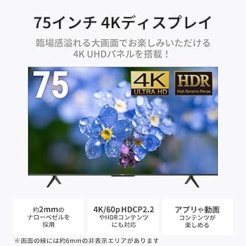 Amazon.co.jp: DMM.make 大型ディスプレイ モニター 75インチ 4K/HDR