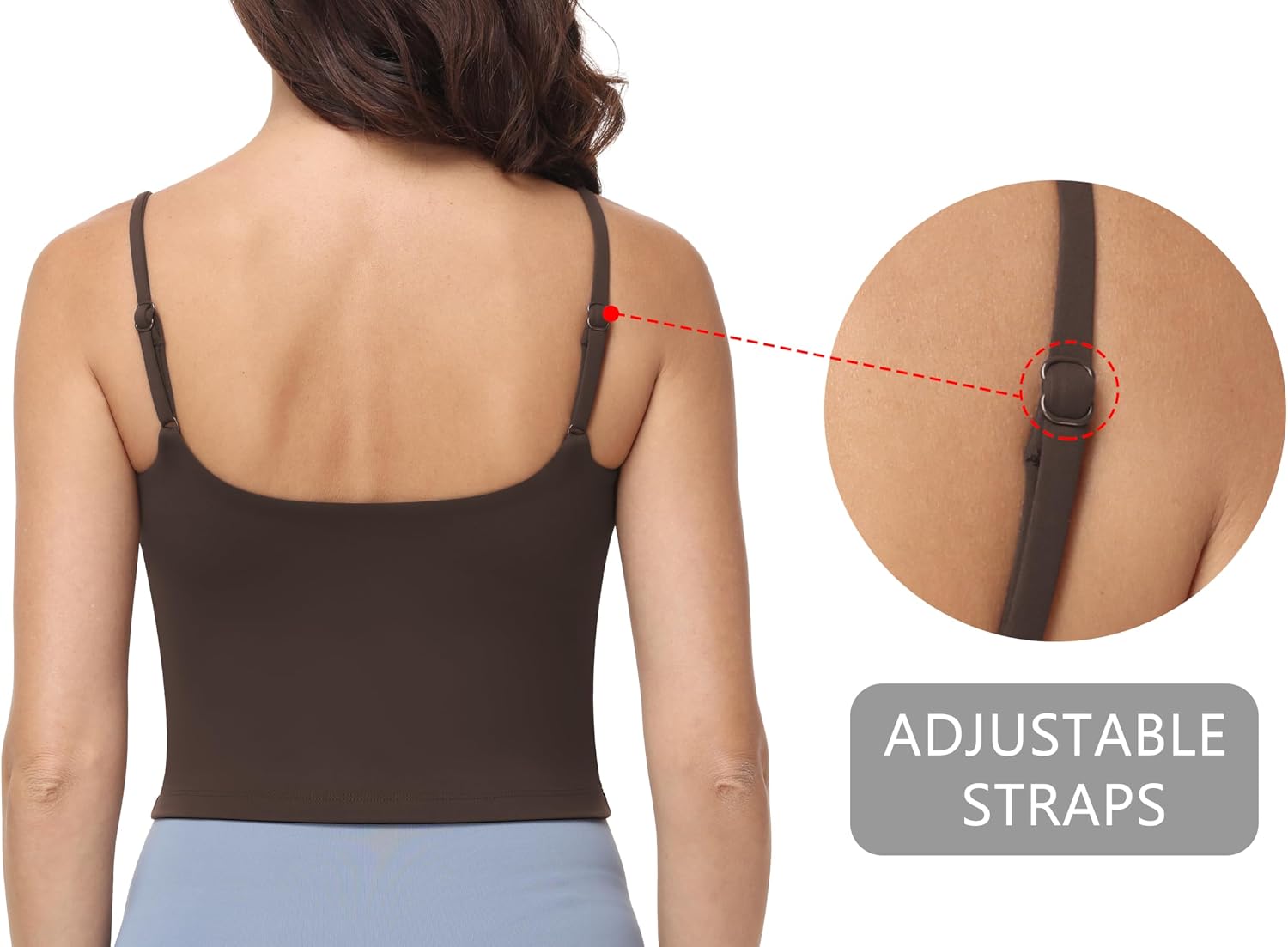 Foucome Nursing Tank Tops for Breastfeeding Scoop Neck U Back Adjustable Straps Nursing Camisoles Yoga Workout Shirts