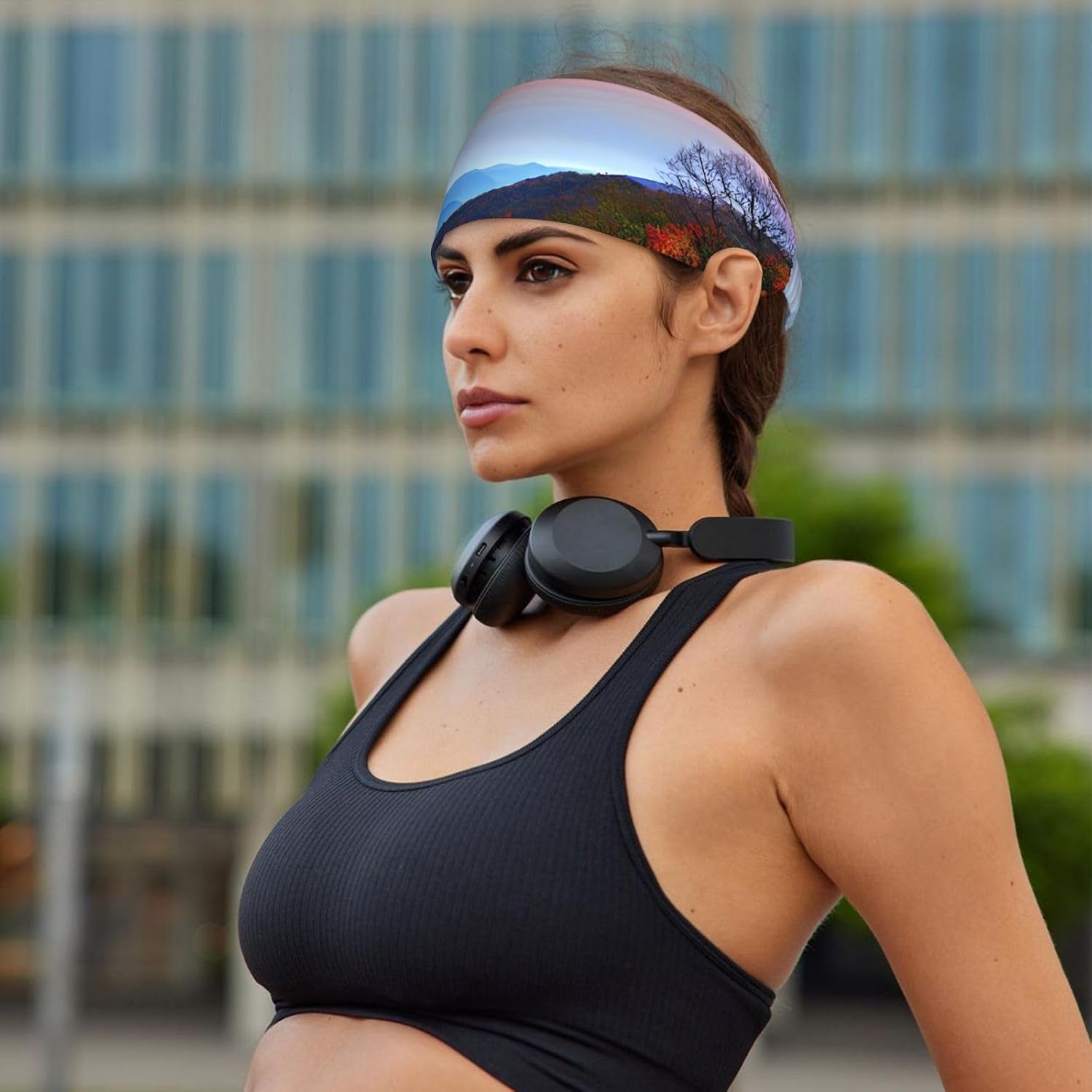Blue Ridge Mountains Print Ultra-Soft Elastic Headband Sports Running Gym Outdoor Activities Gifts Headwear