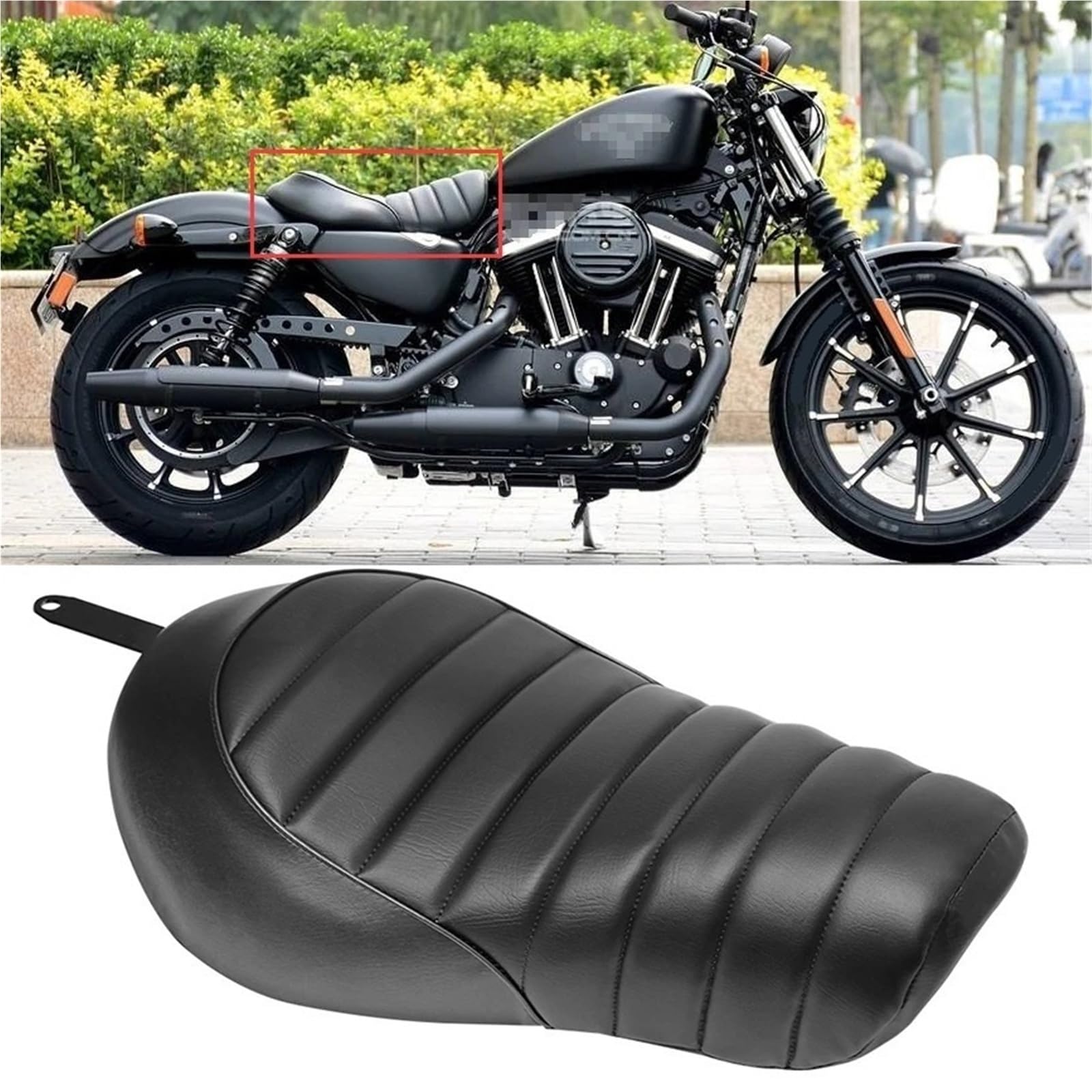 Siedzenia motocyklowe Przednie siedzenie kierowcy motocykla Solo pasuje do Harley Sportster Iron XL 883 1200 XL883N Roadster Custom 2016-2021 pokrowiec na siedzenie