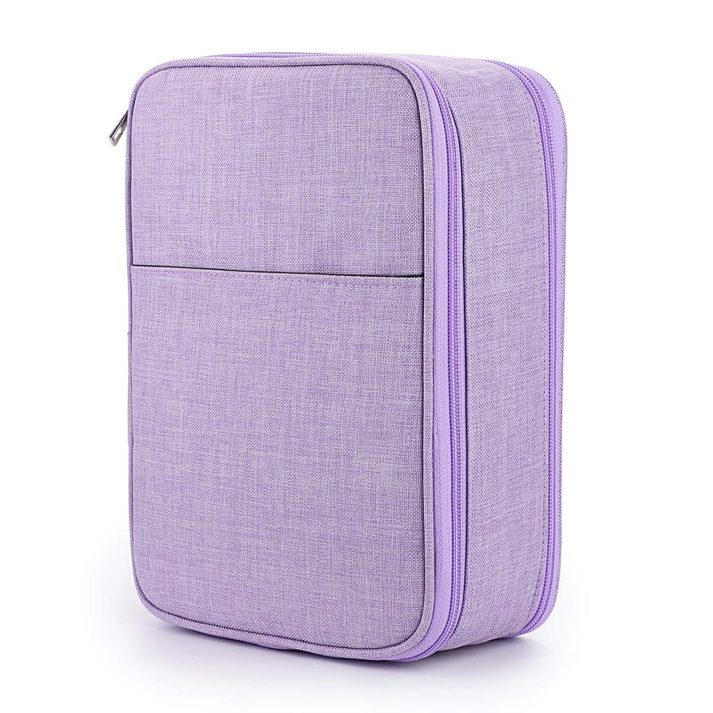 Sumree - Estuche de lápices de colores, 300 agujeros, bolsa de lápices, rotuladores, gran capacidad con doble cremallera, para dibujante profesional o aficionado, Púrpura 1, 30cm x 21cm x 10.5cm, Moda