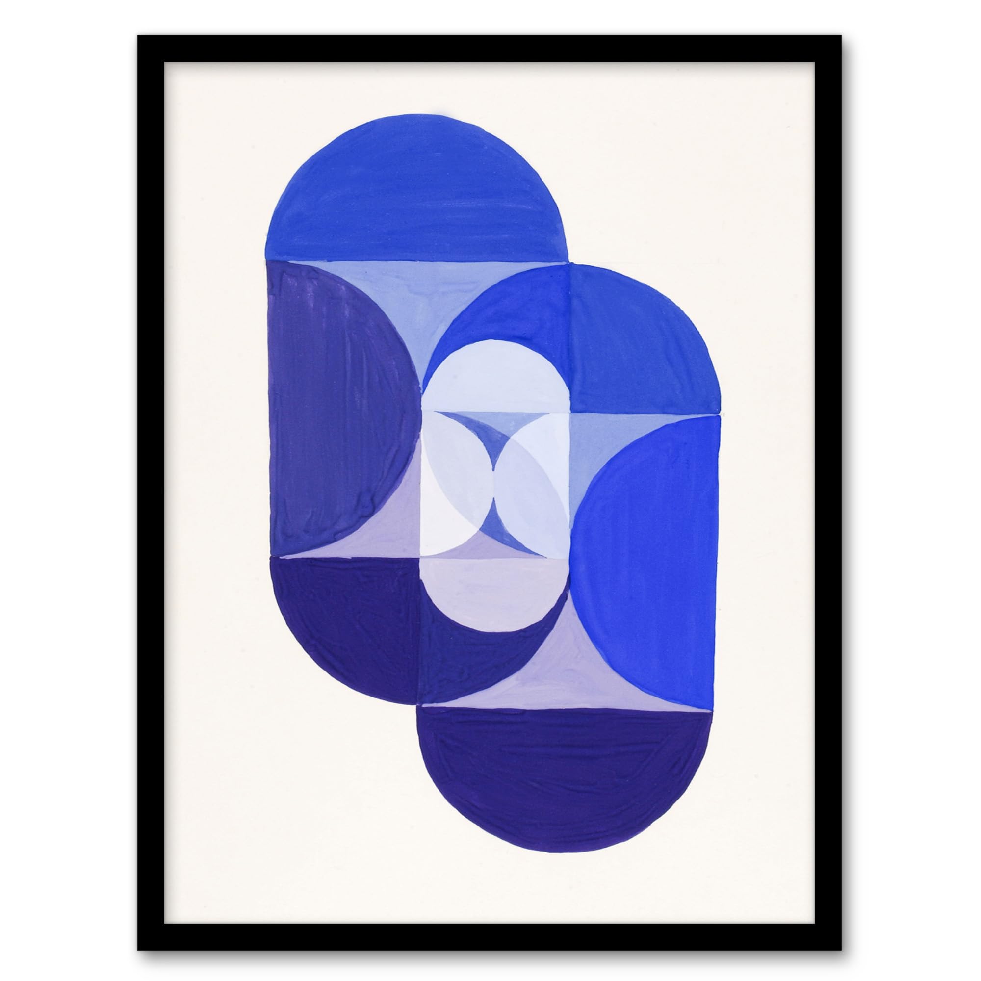 Artery8 Joseph Schillinger Key Blue Abstract Painting Framed Wall Art Print 12X16