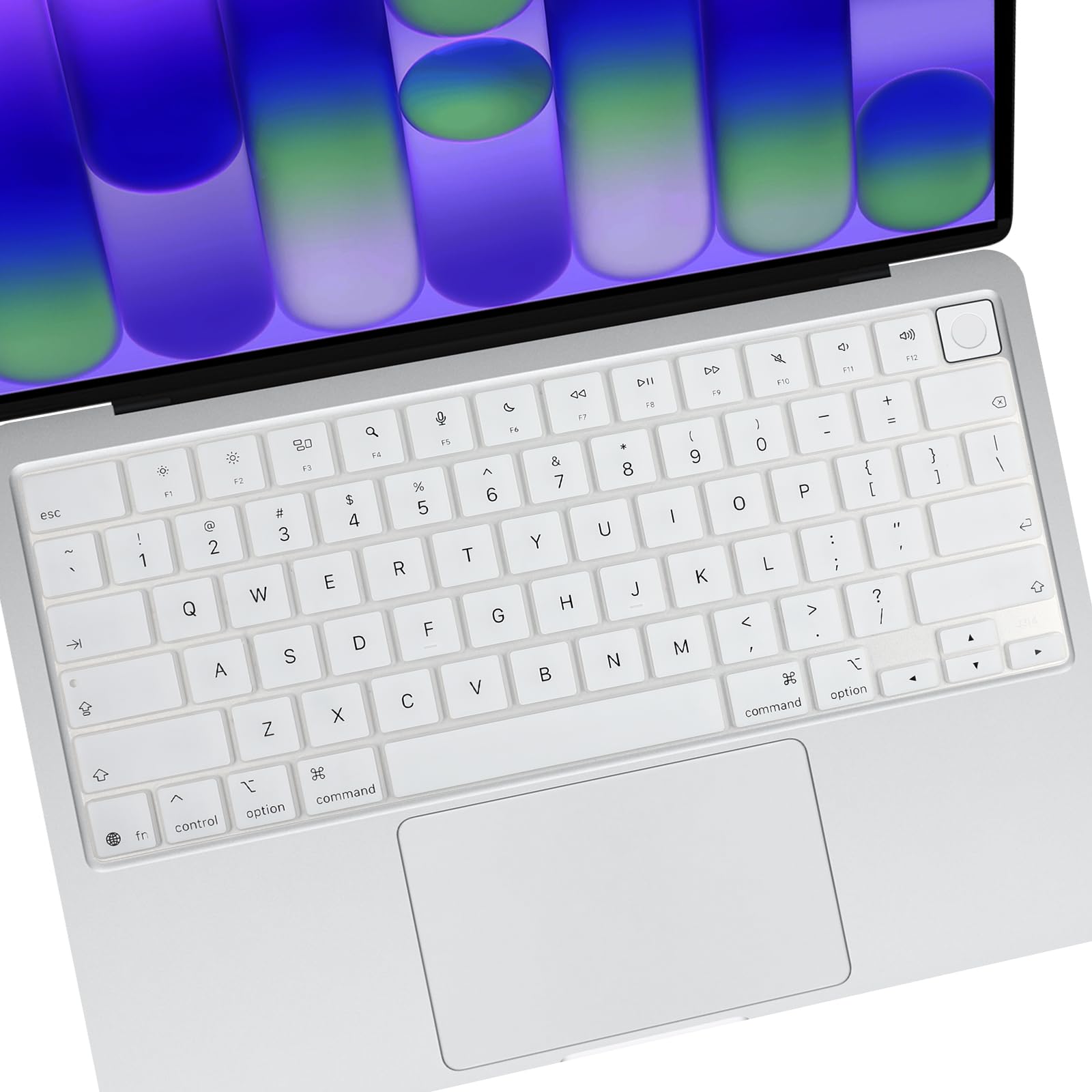 Photo 1 of Allinside Keyboard Cover for 2026 MacBook Neo 13-inch A3404 (A18 Pro) & MacBook Air 13"/15" and MacBook Pro 14"/16" (M5 Chip), Premium Silicone Keyboard Protector Skin, US ANSI Layout, White