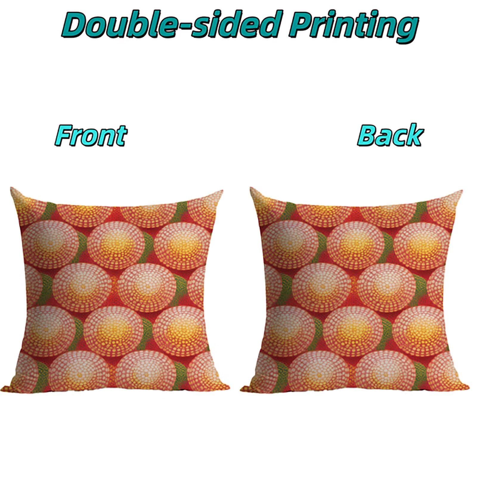 Abstract Outdoor Kissenbezug 60x60cm Wasserdicht Kopfkissenbezug THDZ-0110 | Sofa Bett Dekokissen Bezug Red And Yellow Doppelseitiger Druck Unsichtbarer Reißverschluss for Home Decoration Geschenke