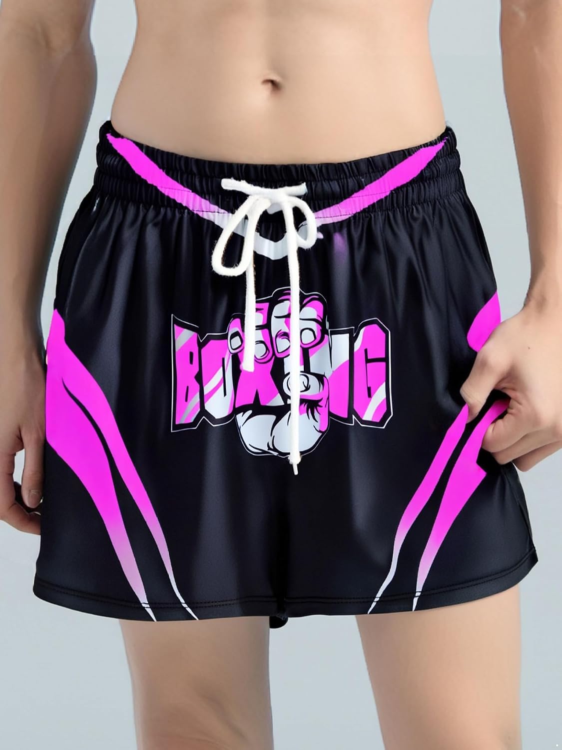Kids Boys Boxing Muay Thai Shorts Drawstring Halloween Kickboxing Martial Arts Shorts