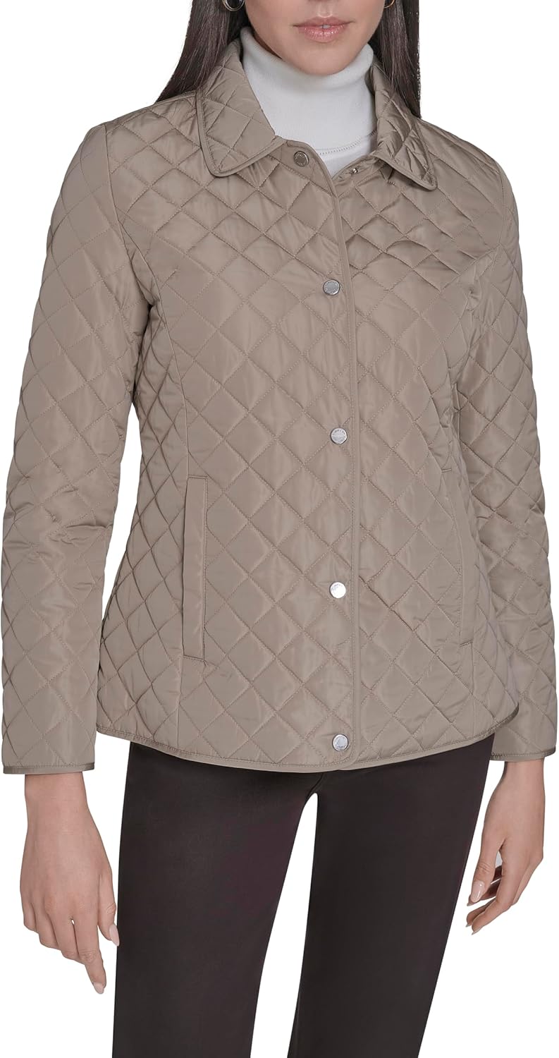 Calvin Klein Women's Diamond Quilted Jacket – Lightweight Snap Button Coat With Pockets - Image 2