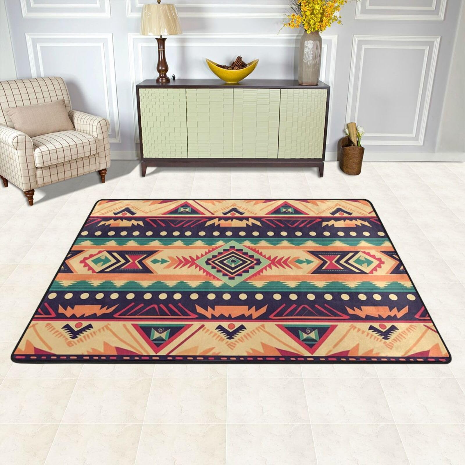 Tapis de sol lavable style sud-ouest pour réchauffer l'ambiance de votre foyer