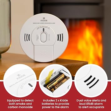 Kidde 10SCO Combination Smoke and Carbon Monoxide Alarm with Voice Notification, white