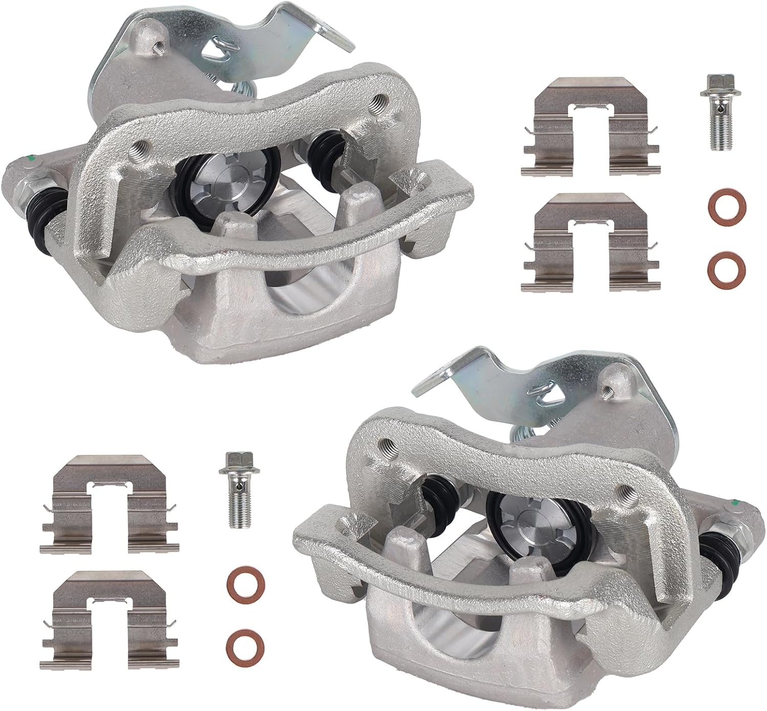 KUSATEC 19B6455 19B6454 Rear Disc Brake Caliper with Bracket fit for Hyundai Elantra 2011-2016/ Coupe 2013-2014; Both Left and Right side