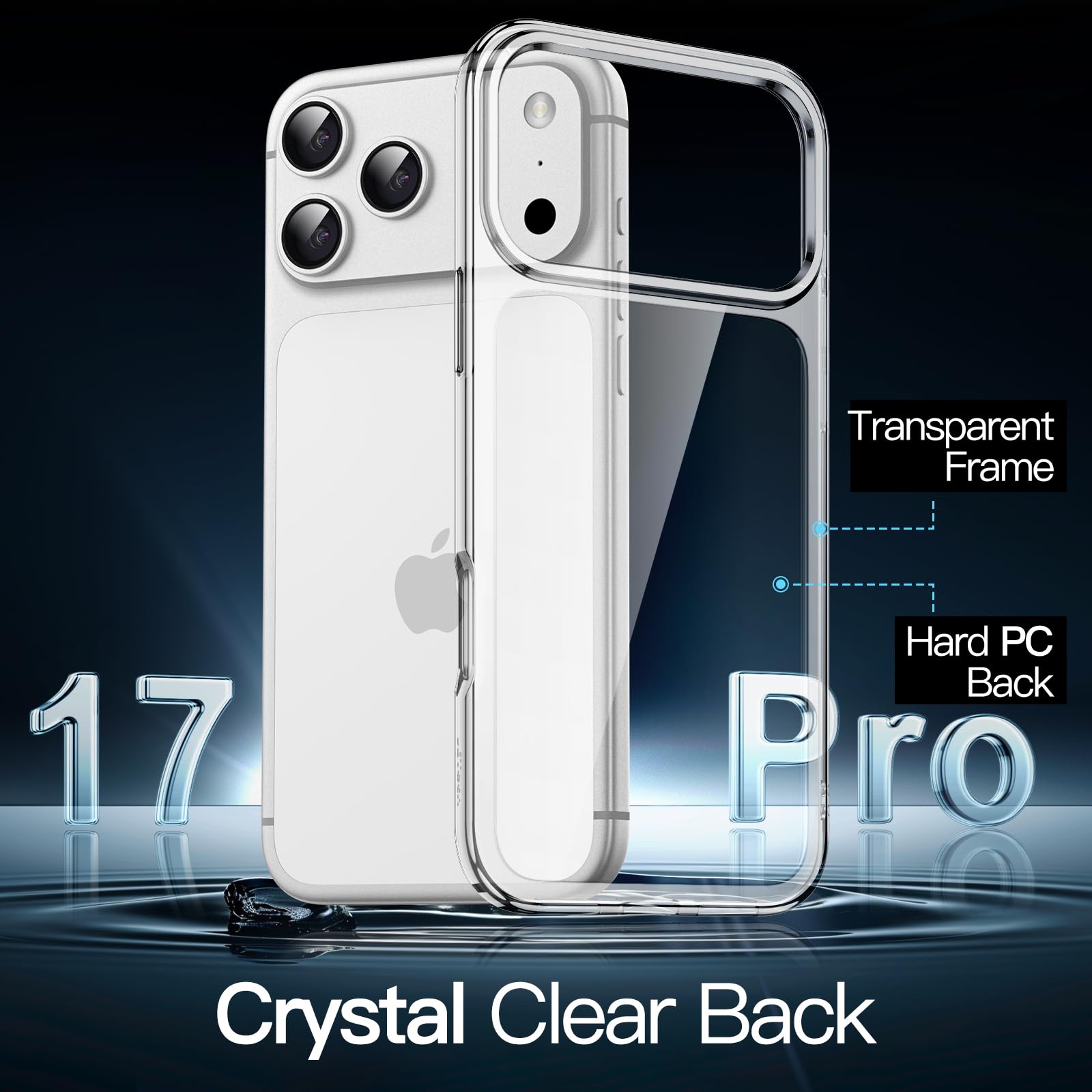 JETech Cover per iPhone 17 Pro 6,3 Pollici, Anti Ingiallimento Antiurto Cellulare Paraurti Custodia, Anti-Graffio Retro Trasparente (Trasparente)