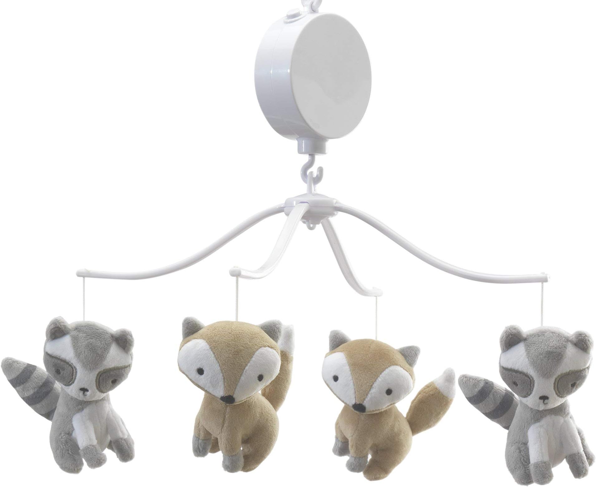 Bedtime Originals Little Rascals Forest Animals Musical Mobile, Gray/White