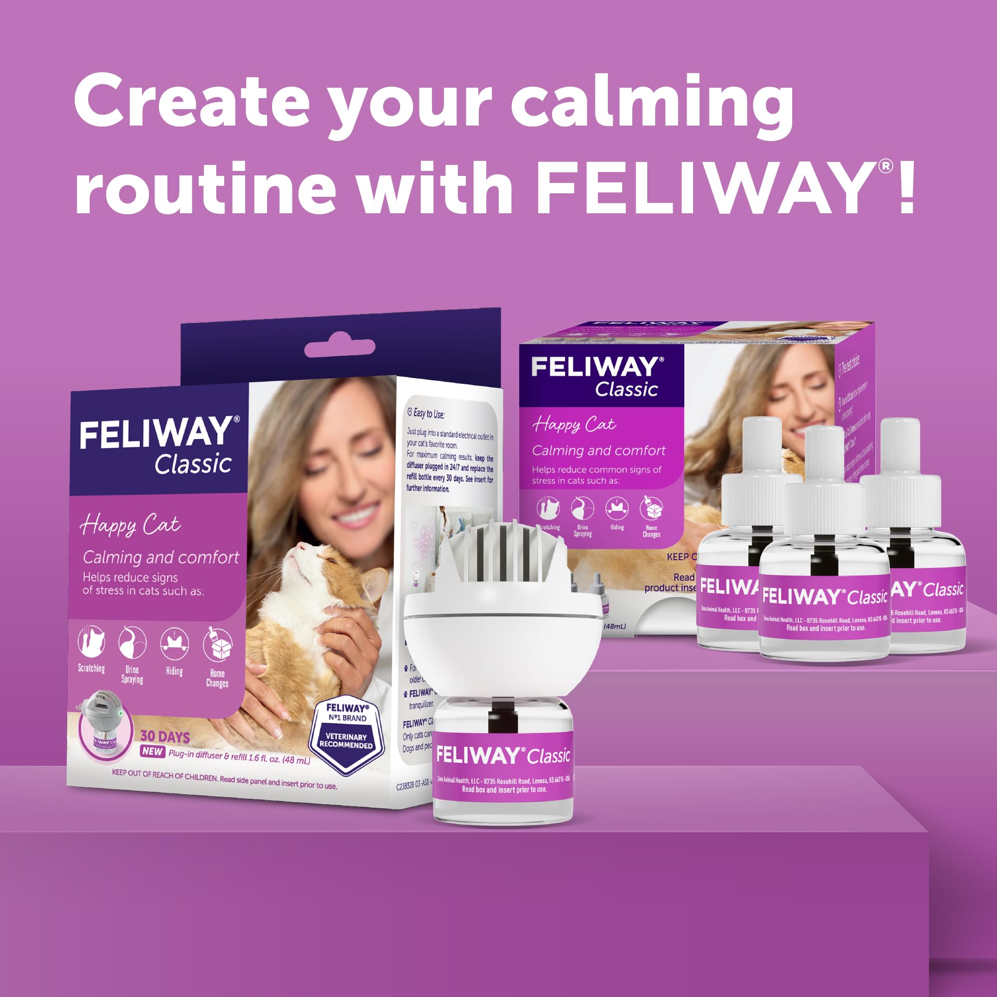 FELIWAY Classic Cat Calming Pheromone Diffuser: 1 Diffuser & 2 Refills (60 Days) - image 6
