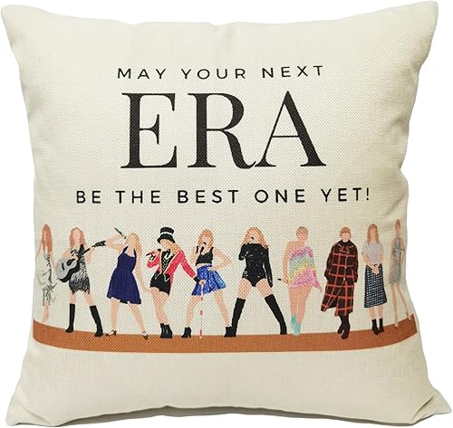 Comanro Fundas de almohada para amantes de la música, serie Taylor Gifts Merch, fundas de almohada de 18 x 18 pulgadas, funda de almohada decorativa