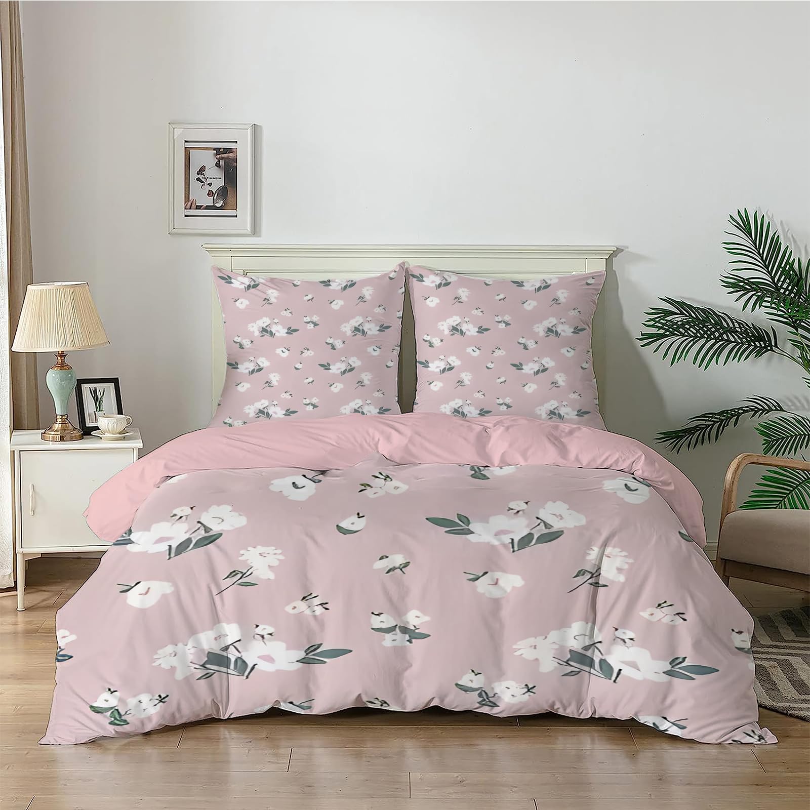 Parure de lit 2 personnes ultra doux pour peau sensible rose