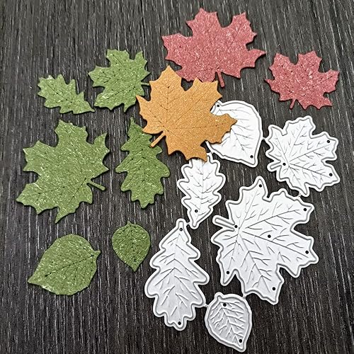 Miniatura 10 de 8 troqueles de corte de hojas de arce de primavera, hojas de arce de otoño y otoño, plantillas de metal en relieve para tarjetas de álbumes de