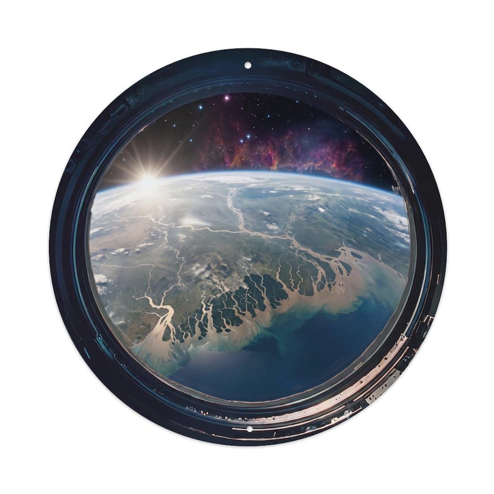 Earth Ganges River Delta Metal Tin Sign