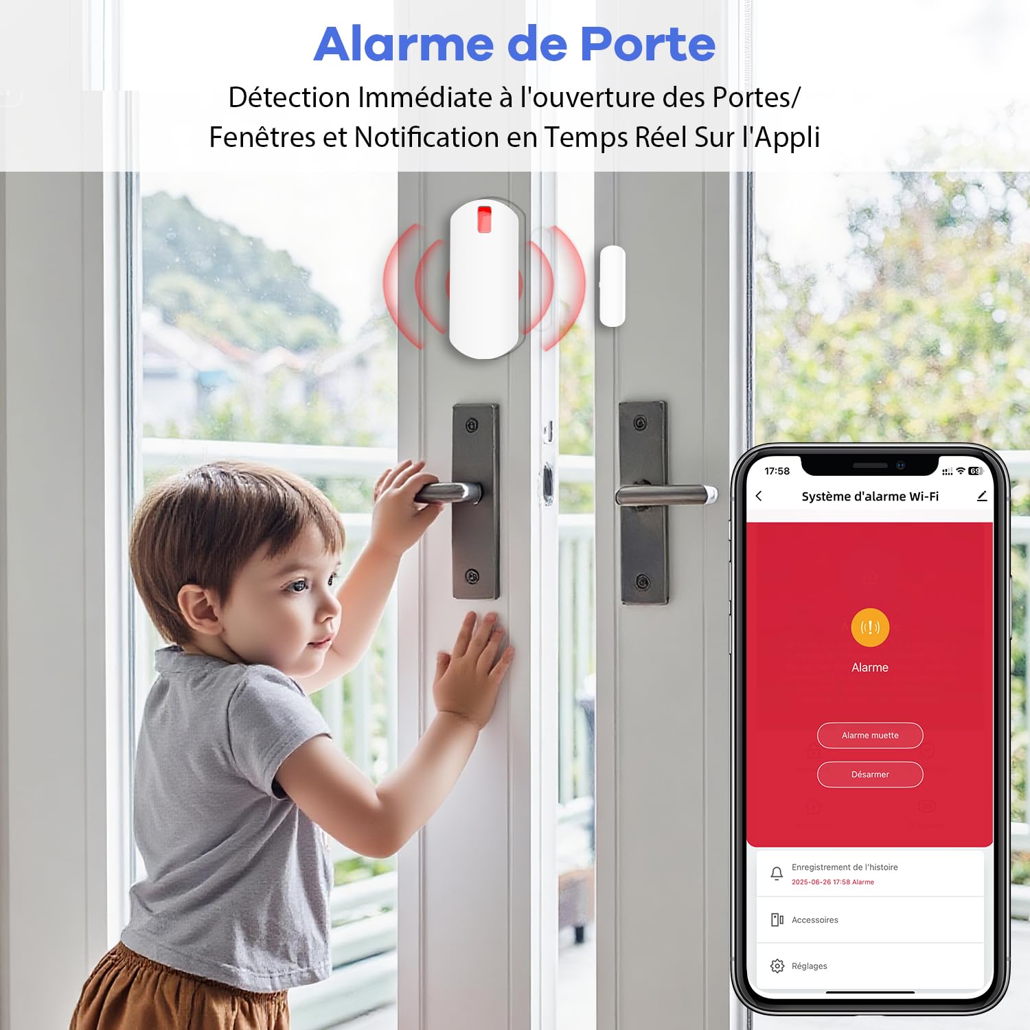 YISEELE Alarme Maison sans Fil: Connexion Wi-FI 5 GHz - Complet Sirène 125dB - Capteur Infrarouge (PIR) Anti-Animaux - 10 Capteurs Porte/Fenêtre - 2 Télécommandes - Hub - Compatible Alexa & Google