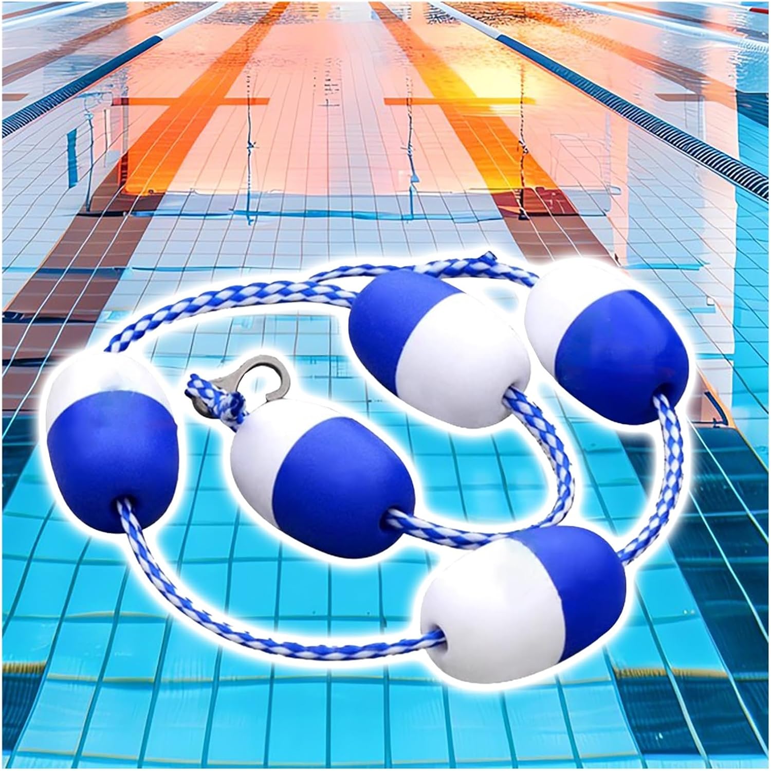 Inground Pool Safety Divider Rope with Floats - Durable Safety Line for Home, Commercial & Public Pools - Available in 16', 18', 20', 21', 25', 30', 42' Lengths