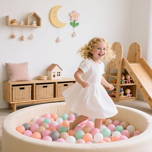 Miniatura 95 de GOGOSO 100 bolas de plástico para bebés y niñas pequeñas para casa de juegos, piscina para bebés, centros de diversión, para bebés, niños, niños 100