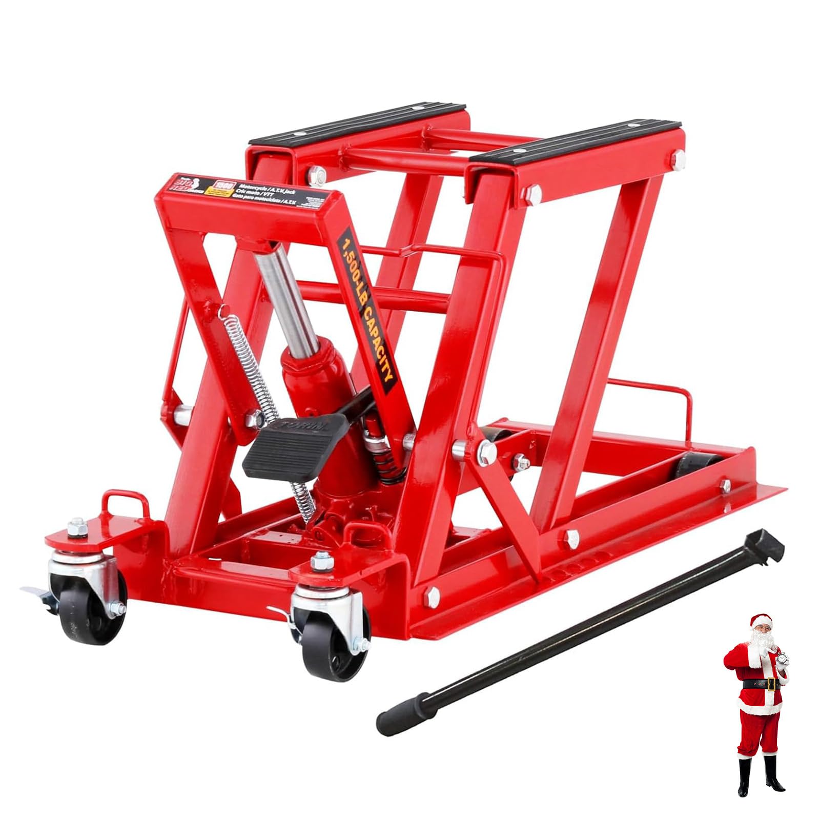BIG RED 1500 lb Hydraulic Motorcycle Lift Jack: Powersports Lift Jack Stand Table for ATV, Dirt Bike, UTV and Snowmobile