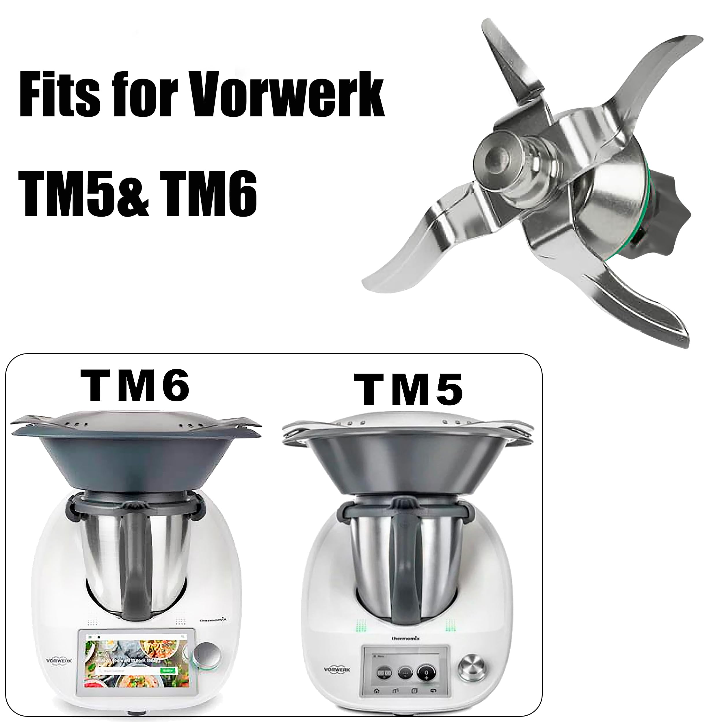 Gruppo Coltelli Lame compatibile per Vorwerk Thermomix Bimby TM5 TM6 Base Durevole e Lama Affilato in Acciaio Inox
