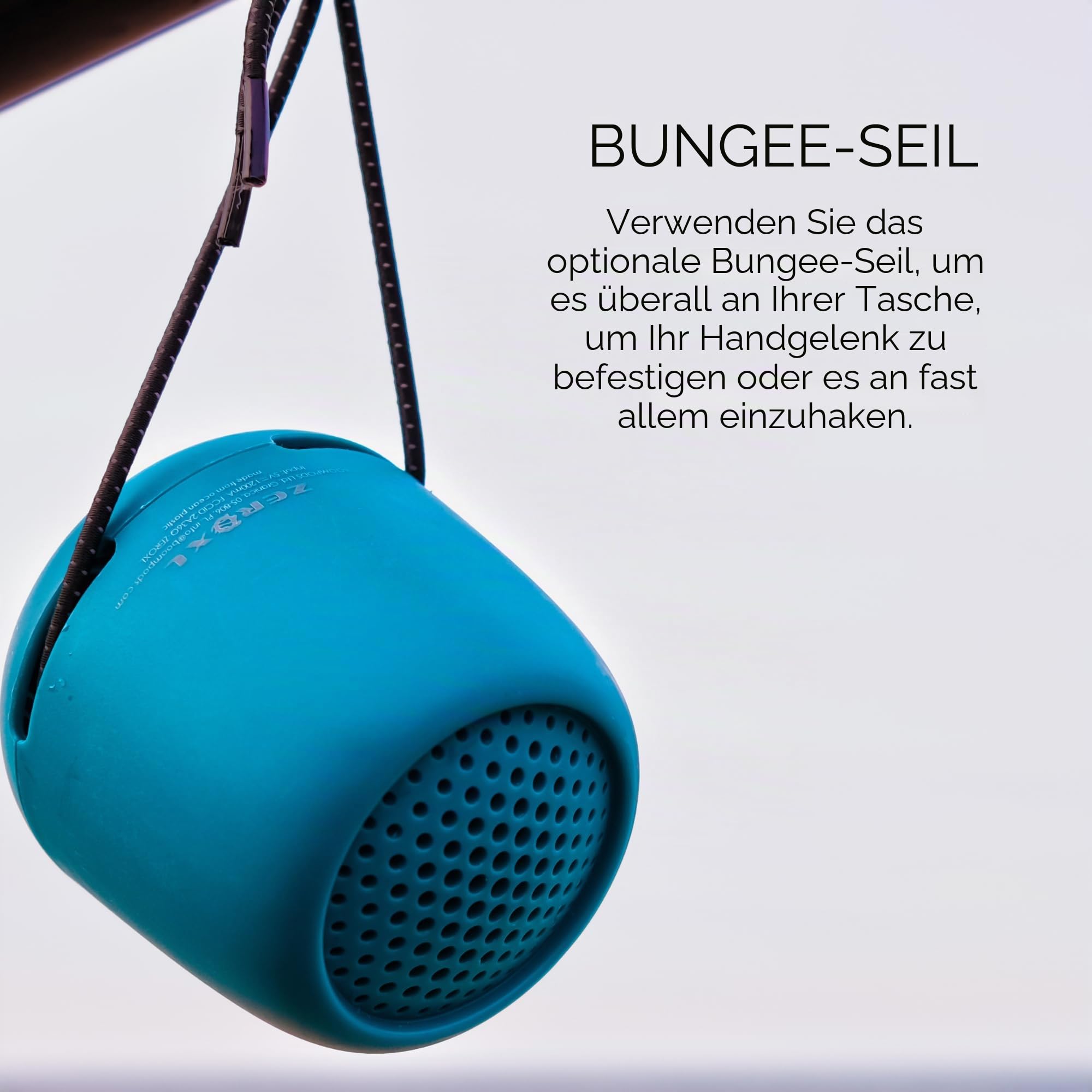 Boompods Zero XL Outdoor Lautsprecher - IPX7 Wasserschutz Tragbarer Bluetooth Lautsprecher, 9 Stunden Akku und Dual-Pairing, Kabellose Musikbox klein für Dusche, nur für Apple-Geräte, Schwarz