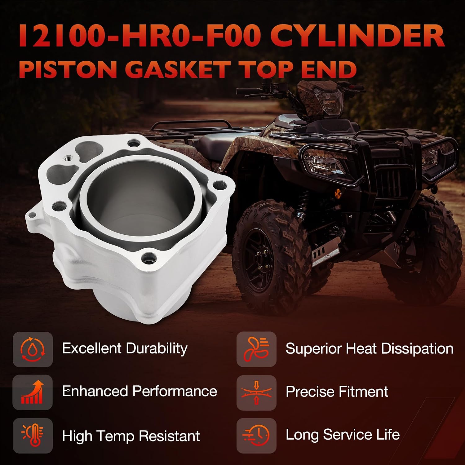 92mm Cylinder Piston Gasket Top End Rebuild Kit for Honda TRX500