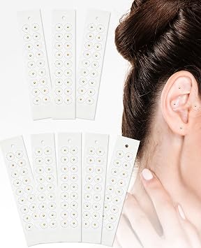 FunnAura Ear Seeds Acupuncture, 160 Pcs Disposable Ear Seeding Sticker Kit for Men and Women