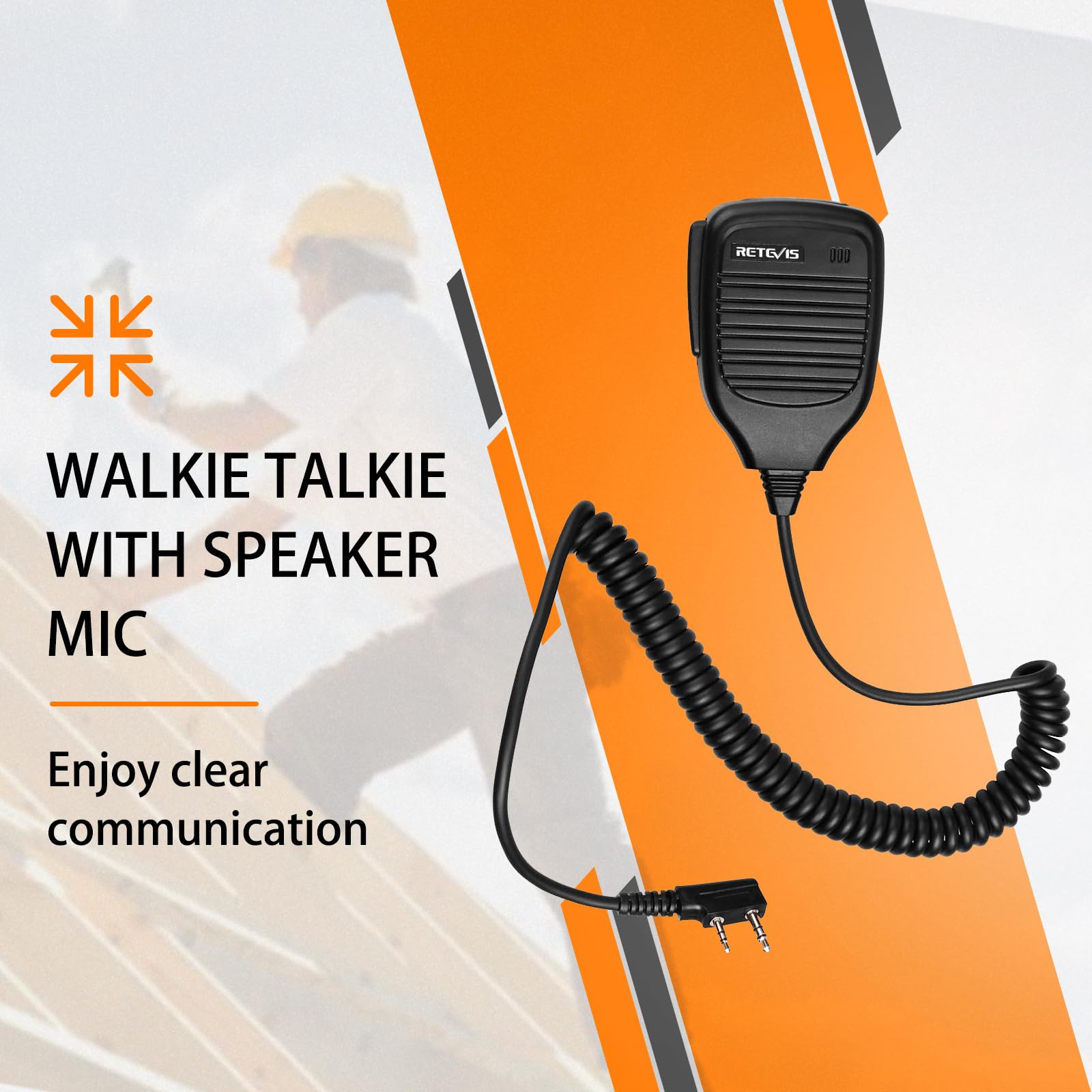 Retevis RT617 Walkie Talkie con Microfono, PMR446 Ricaricabile 16 Canali, CTCSS/DCS Senza Licenza, VOX Scan Squelch, Walkie Talkie Professionali per la Sicurezza (2 Pezzi, Nero)