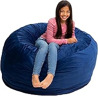 Vista 61 de ULTIMATE SACK 6000 Silla Puf de 6 Pies con Reposapiés, Funda de Gamuza Negra – Tumbona de Espuma de Gran Tamaño, Asiento de Suelo, Sofá Pequeño