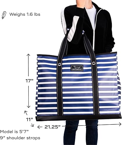 Miniatura 8 de SCOUT Bolsa de 3 niñas Bolsas de mano extra grandes para mujer con cremallera Bolsa de playa a prueba de arena, bolsa de piscina, bolsa de viaje