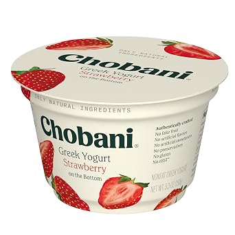 Chobani Non-Fat Greek Yogurt Strawberry on the Bottom 5.3oz