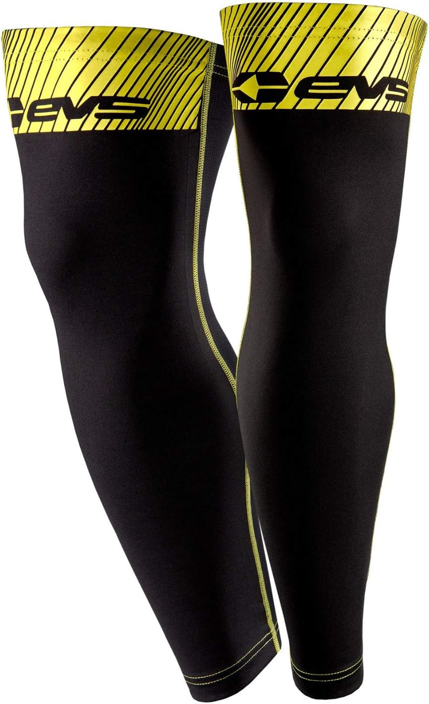 EVS unisex adult Off-road Brace Sleeves, Black/Hi-viz Yellow, Large US