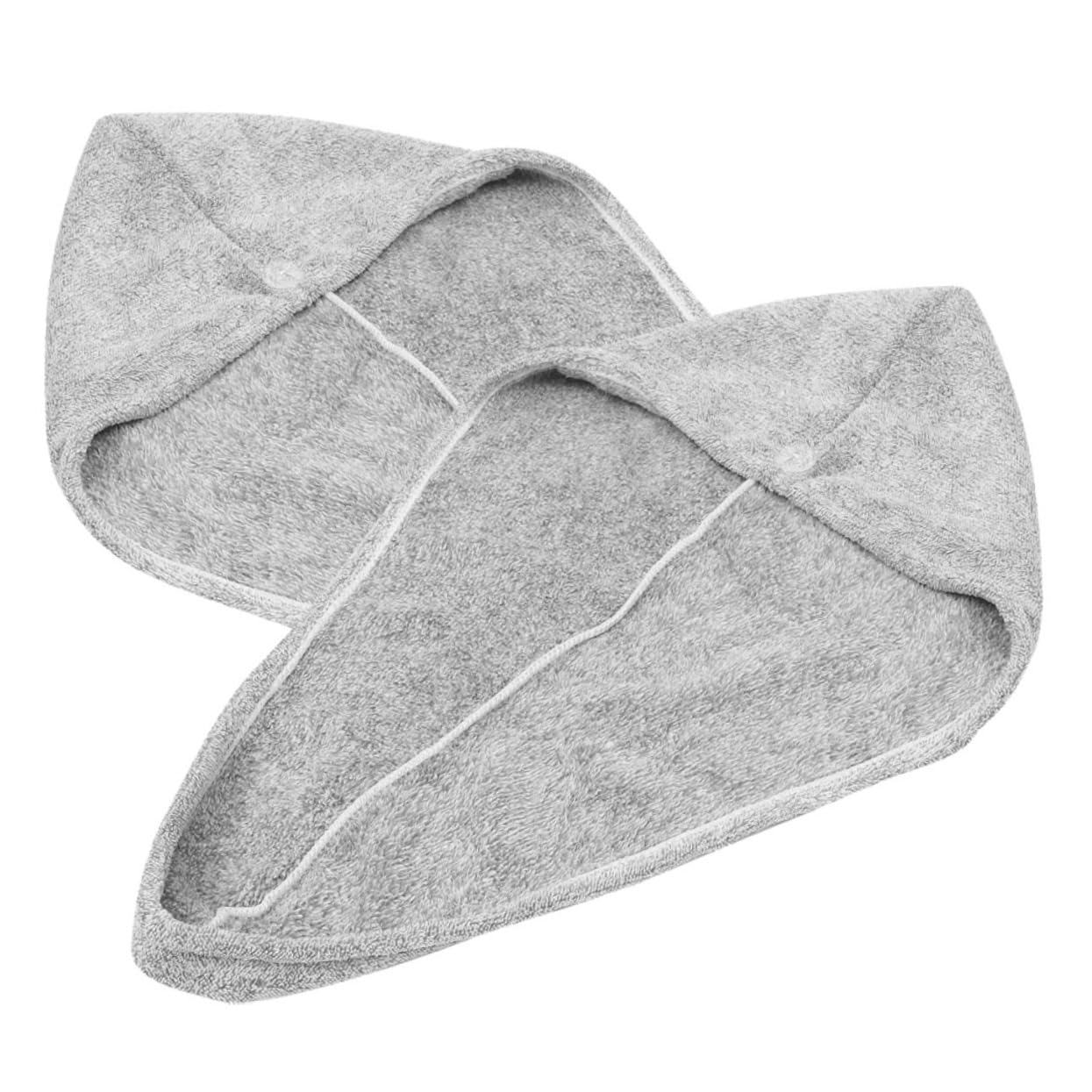MAGICLULU 4 Sätze Trockene Haarkappe Handtuch Zum Trocknen Der Haare Trockenes Haarkappentuch Handtuchwickel Zum Trocknen Der Haare Duschhaube Groß Haarturban Grey Korallenvlies 2 Stück * 4