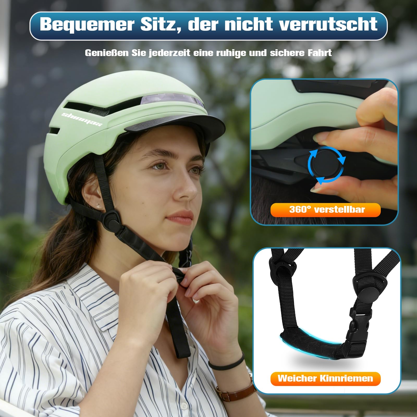 Shinmax Fahrradhelm Damen Herren mit Blinker & Licht, Fahrrad Helm Erwachsene mit USB Wiederaufladbare LED-Rücklicht, Radhelm für E-Bike, S-Pedelec, Scooter
